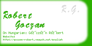 robert goczan business card